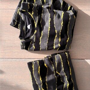 Burton Fleece Base Layer Black and Yellow Kids Matching Set